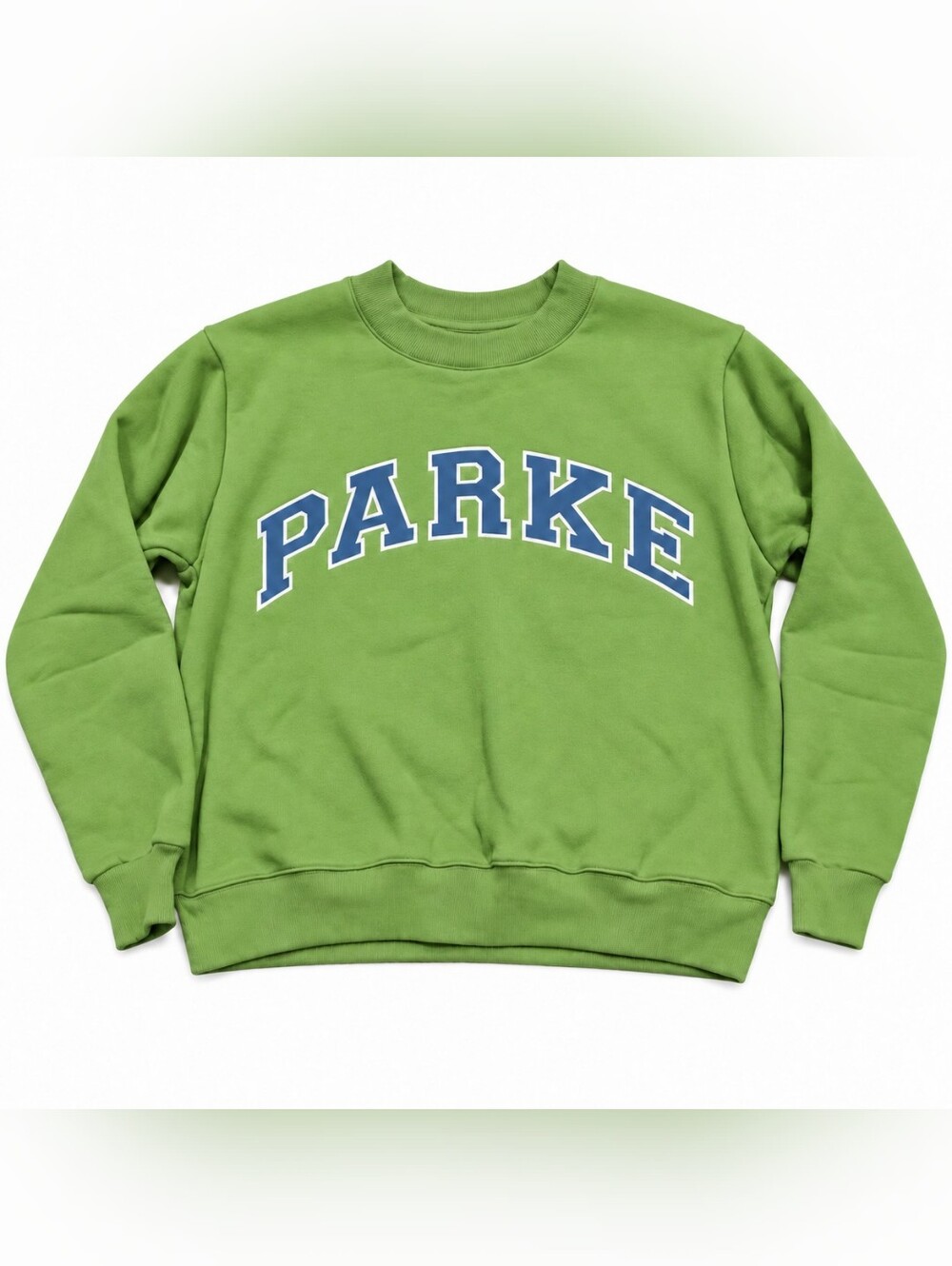 NWT PARKE Lagoon Varsity Mockneck Fleece- Matcha Green + Bluestone S/M